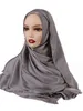 Châles Hijab en Satin musulman pour femmes, écharpe froissée, pendentif de luxe en cristal, couleur unie, bandeau, foulards pour dames, 2022