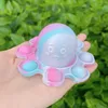 Party Decor Colorful Octopus Keychain Multi Emoticon Push Bubble Stress Relief Fidget Octopuses Sensory Toy for Autism Special