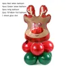 Party Decoration Boże Narodzenie Balloons Red Green Latex Balloon Santa Claus Snowman Xmas Tree Folia Stand Decor Navidad Globs