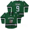 CHEN37 C26 NIK1 Custom Movie Ice Hockey College 11 Zach Parise Jersey Blank North Dakota Fighting Sioux 9 Jonathan Toews University All Sitched Green Black Team