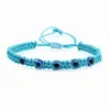 Handgemaakte Kleurrijke Kralen Armband Turkije Blauw Boze oog Bedelarmband Voor Vrouwen Gevlochten String Touw Fatima Kralen Chain Bangle Mode-sieraden