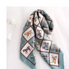 Sciarpa testa in raso di seta animale di lusso per le donne Sciarpe con fazzoletto con stampa scozzese 70cm Scialli quadrati e sciarpe Wrpas da donna