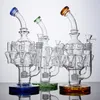 In Stock Matrix Perc Recycler Hookahs Unique Octopus Arms With 14mm Joint Style Glass Bong Bongs Oil Rigs Water Pipes Dab Rig Green Blue Amber Colors With Bowl