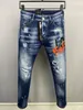 2022 nuovi uomini jeans foro blu chiaro grigio scuro Italia marca uomo pantaloni lunghi pantaloni streetwear denim skinny slim dritto biker jeans per D2 taglia superiore 28-38 A5