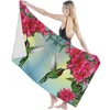 Handdukblomma kolibri Bath Microfiber Travel Beach Handdukar mjuk snabb torr för vuxna yogamatta