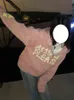 Sweter z kapturem swetra Słodka harajuku kawaii list gwiazda nadruk różowy zamek błyskawiczny Fresh Wind Jacket College Fashion Street Y220810