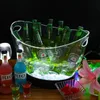 Mode barrek 2 tot 12l transparante LED Luminous Ice Cube Storage Buckets Barrel Bar Bierfles koeler Container Lichte wijnhouder