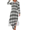 Casual jurken Tartan plaid chiffon jurk wit zwart gouden kerst elegante straatkleding dame sexy print vestidos grote sizecasual