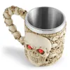 Dernières tasses de crâne en acier inoxydable Viking tasse à boire squelette bière Stein Tankard tasse à café thé Tumbler Halloween Bar Drinkware BBF14314