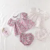 セットフラワーTshirtppショーツサマー生まれ服を生む幼児の女の子の服スーツ220607