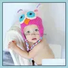 50 pc toddler coruja orelha flap crochet chapéu infantil artesanal beanie crianças mão de malha entrega de gota 2021 caps chapéus acessórios maternidade bebê