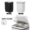 12 Liters White Smart Bathroom Toilet Trash Can Electronic Automatic Sensor Large Capacity Trash Bin Tin for Kitchen Bathroom 220408