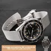 Bekijk bands 20 mm riem mesh armband implementatie clasp roestvrij staal universele horlogeband logo geschikt voor omegawatch band accessoires hele22