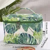 여성 캔버스 화장품 가방 식물 인쇄 화장품 가방 잎 큰 패턴 용량 보관 가방 야외 여행 휴대용 패킷 BH7185 TYJ