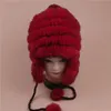 Rex кроличья меховая шляпа Женщины зимние теплые наушники кепки ручной работы
