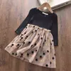 Melario Girls Casual Dresses New Autumn Girl Geometric Pattern Dress Kids Baby Retro Party Costumes Girl Kids Dress G220518