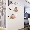 Färgglada blommor Birdcage Flying Birds Wall Sticker Creative Home Decor vardagsrum Dekaler TAPPETER Bedroom Nursery Window Decor 220727