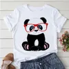 Top moda donna Cartone animato Stretching Panda Anni '90 Abbigliamento Stampa T-shirt T-shirt bianca estate manica corta T-shirt donna