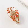 Korean Women Summer Fruit Series Hair Claws Clips 7.5cm Round Fashion Watermelon Orange Girls Hairpin Hair Accessories