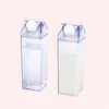 17oz 우유 카톤 물병 우유 보관 상자 투명 광장 높은 용량 컵 플라스틱 커피 음료 찻잔 독창성 바다 RRB15294