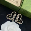 Gold Designer for Women S Designers Heart Crystal Earring Pearl G Stud Earrings with Box Wedding Top Quality G2206201Z