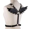 Kmvexo Wings Skórzowa uprzęże niewoli kołnierz plażowy halterneck gotycki talia naszyjniki na ramię seksowna oświadczenie biżuterii prezenty 2893016