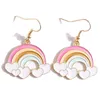 Korean Fashion Rainbow Dangle Earrings Lady Women Cute Gold Metal Hanging Drop Earrings Jewelry Accessories Women's Earring Gifts