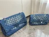 Borsa a tracolla in denim dal vecchio design realizzata con borse leggere morbide e di grande capacità, borsa a tracolla casual per lo shopping e i viaggi da donna Pu250v