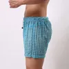 Herren-Shorts, sexy Pyjamahose für Herren, Netzausschnitt, Stretch, elastisch, lässig, locker, weich, einfarbig, Nachtwäsche, Unterwäsche für Herren