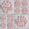 Steen losse kralen sieraden Natuurlijk 20 mm ronde roze rooskwarts cabochons plat rug voor kettingring oorringen juwelen dhgw5