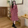 Casual Dresses Plus Size Women's 2022 Corduroy blommig kjol för att täcka grenen är tunn fairy rose klänning fashionabla och