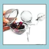 Ny 304 rostfritt stål Sphere Locking Spice Tea Ball Silter Mesh Infuser Filter Infusor Drop Delivery 2021 Coffee Tools Drinkware Kitch