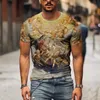 Homens mulheres unissex fofo engraçado 3d pintura tshirts camisetas redonda de verão de manga curta machos de tshirt de tamanho grande Tees 6xl 220607