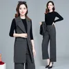 Kvinnors träningsdräkter Spring Autumn Ladies 'Fashionable Suits Women Elegant Black Business Clothing Woment's