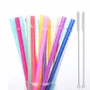 Rainbow Colors Reusable 24cm Plastic Straws Bar Party Tool PP Pure Colorful Buckle Drinking tubes Customization WWQ