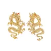 Boucles d'oreilles dragon rétro de style chinois femme à la mode punk animal personnalité totem bijoux boucles d'oreilles