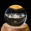 Objets décoratifs Figurines boule de cristal en bois boîte à musique lumineuse projecteur rotatif innovant cadeau d'anniversaire mécanisme à manivelle