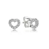 Pandora Elevated Heart Stud Earring Knotted Fan Captured Hearts Pandora Style Earrings 925 Sterling Silver brincos Jewelry290q