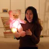 30cmの明るいぬいぐるみおもちゃを照らして導かれているカラフルな輝く動物人形の子供たちの子供たちのためのクリスマスギフト220628