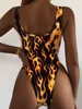 Costume da bagno con stampa a fiamma Costume da bagno Body da donna Bikini Costume da bagno femminile sexy con borsa morbida a triangolo 220622