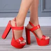 Rontic Handgjorda Kvinnor Plattform Sandaler Buckle Strap Chunky Heels Open Toe Pretty Beige Vit Casual Shoes Ladies US Storlek 5-20