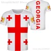 Georgia T Shirt DIY darmowe niestandardowe nazwisko Numer Geo T-Shirt Nation Flag GE Print Georgian Republic Country Po S Odzież 220702