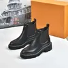 Sapatilha Botas Moda Ankle Boot Calfskin Chunky Martin Inverno Feminino Seda Couro Couro Plataforma Sapatos Altos Baixos