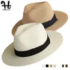 FURTALK Chapéu de Palha de Verão para Homens Mulheres Chapéus de Sol Praia Homens Jazz Panamá Chapéus Fedora Aba Larga Boné de Protecção Solar com Cinto de Couro 220725