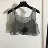 Baroque Women Vest Tanks Fashion Shinning Tops Vest Diamond Sling Camis Gift for Girls Two Pieces Tees Clothing