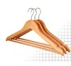 Perchas de madera multifuncionales para trajes, guardarropa, percha para ropa, acabado natural, ropa plegable sólida, tendedero de tela por mar RRA12687