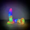 NXY Dildos Silikon Lysande specialformad penis för nybörjare Man och Kvinna Sugkopp Små Anus Vuxen Sex Produkter 0317