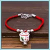 Bracelets de charme Novos contas de cerâmica de gato de gato bonito