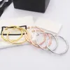 Fashion Women Bamboo Joints Earrings Luxury Designers Hoop Earring 18K Gold Plated Rose Gold Golden Womens Studs Jewelry 3Color285h