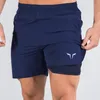 2022 Двойные слои спортивные штаны Quick Drying Running Sport Shorts тренажерный зал тренировочный беговой еду для фитнес -тренировок для MEN69243836714030